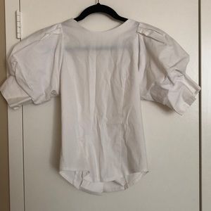 White puff sleeve blouse